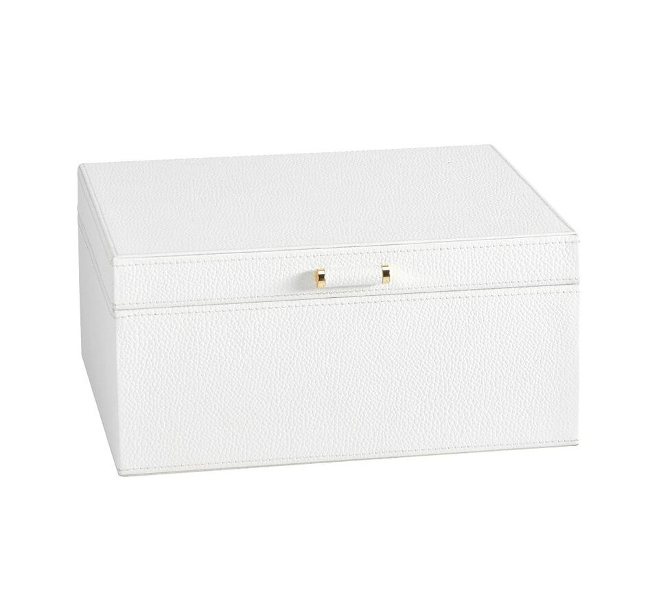 Quinn Medium Leather Jewelry Box, Foil Debossed Pottery Barn Australia